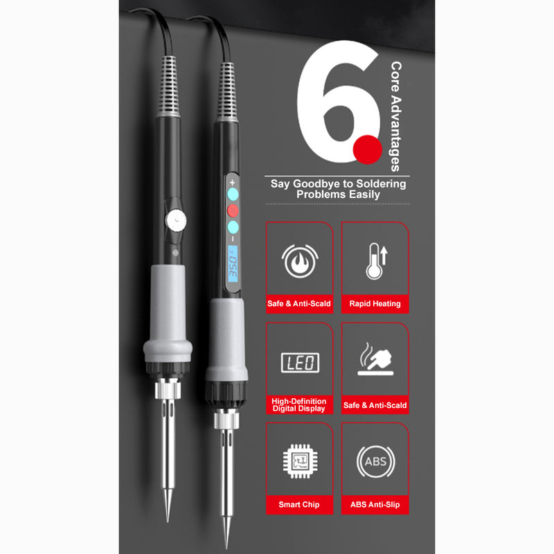 Fast Heating Ceramic Core Soldering Iron Kit for Home Repair Electronics - EngineDIY