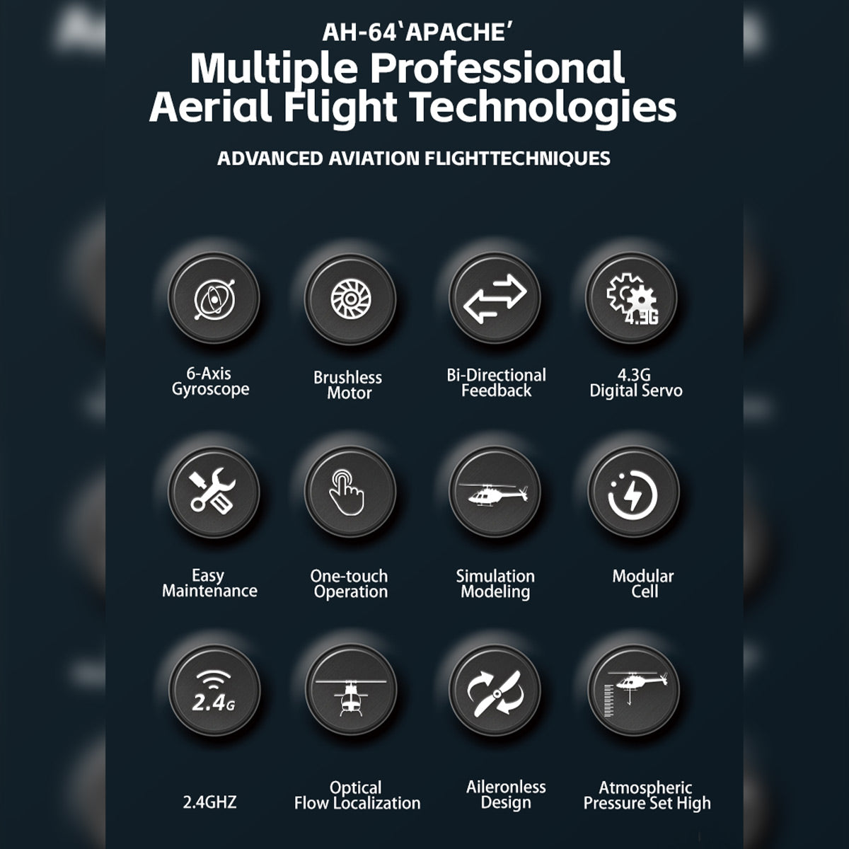 wolfbush & yu xiang f11-n ah64 apache rc helicopter – 1/32 scale 2.4g 6ch coaxial dual rotor with optical flow altitude hold