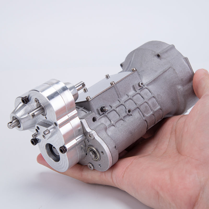 CISON Miniature Simulation Dual Clutch Four Speed Alloy Climbing Rescue Vehicle Gearbox Model Including reverse transmission transfer case engine extension shaft, servo control bracket For CISON inline four-cylinder engine model Professional model car and boat DIY modification parts Enginediy