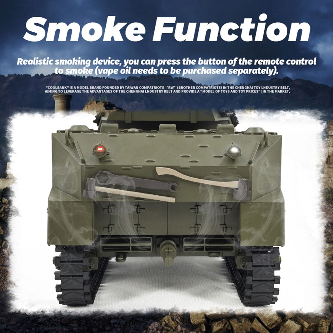 1/16 scale 2.4g u.s. mb self-propelled howitzer rc simulation tank model with sound and lights, telescoping smoke, dual-speed modes