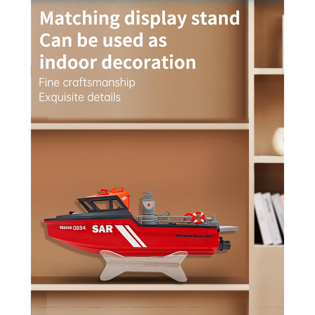 1/32 scale 2.4g 8km/h rc rescue boat model rtr version