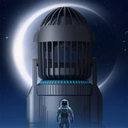 rocket-style desktop fan with dual mist spray &amp; rgb lights - ultra-quiet tech decor for office
