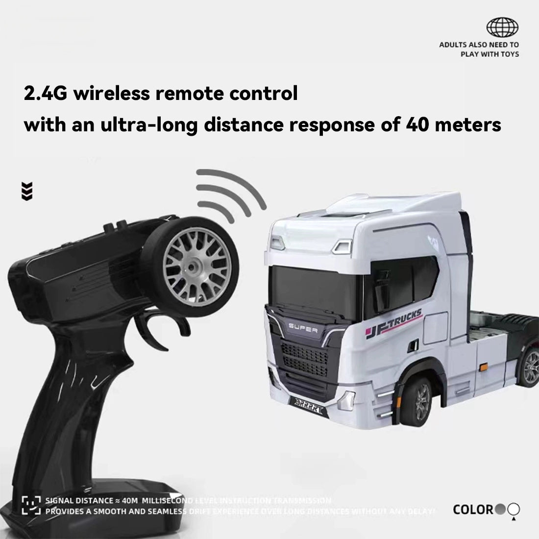 1/43 scale 2.4g full proportional rc semi-truck with opening doors