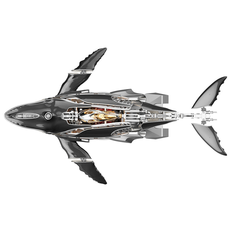 3d metal mechanical humpback whale model kit– diy marine creature assembly puzzle toy