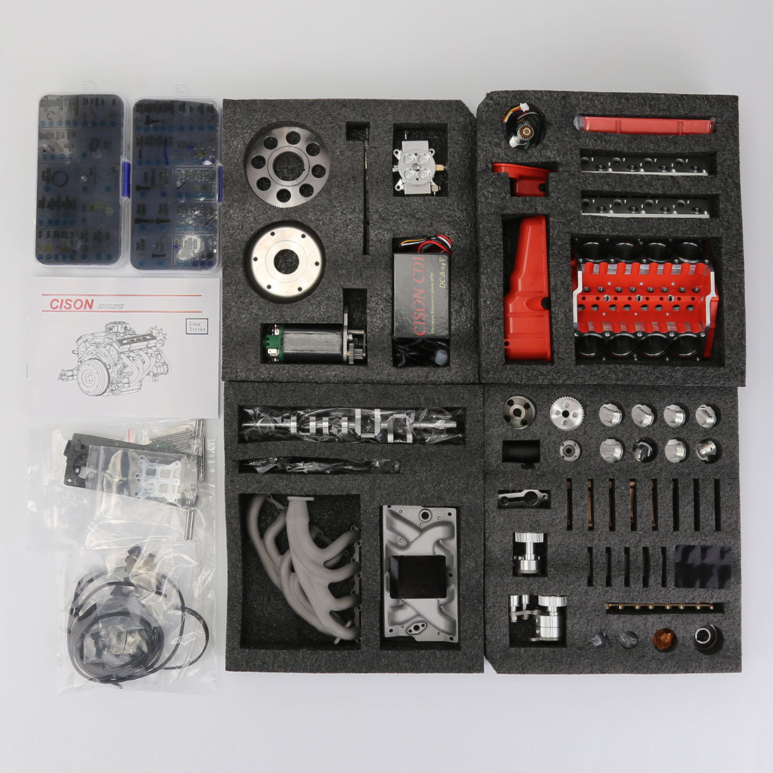 CISON Small-block 44CC 1/6 Scale Flathead V8 Gas Engine that Works ...