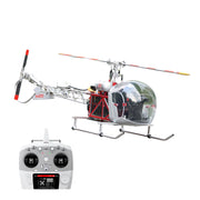 wolfbush bell-47 450-class 3-blade rc helicopter, 2.4ghz 12ch scale helicopter with brushless dfc, metal shaft drive, h1pro flight controller & openable cockpit (rtf version)
