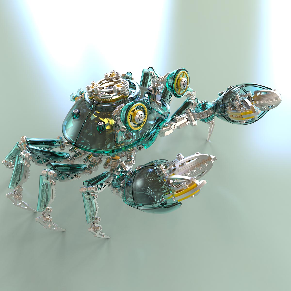 3d metal mechanical crab assembly model kit 