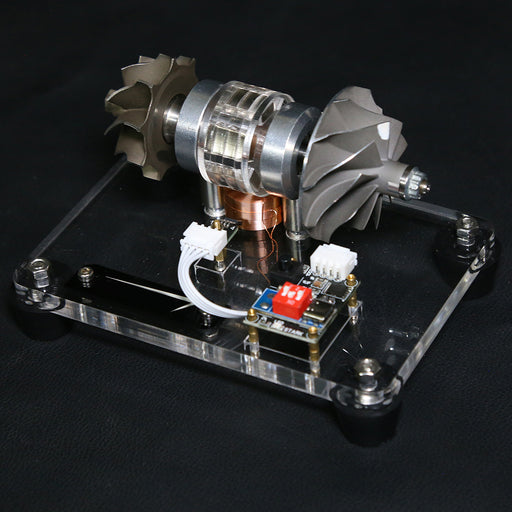 metal turbo rotor motor model, brushless hall drive acrylic desktop display with type-c power, stem educational science decor