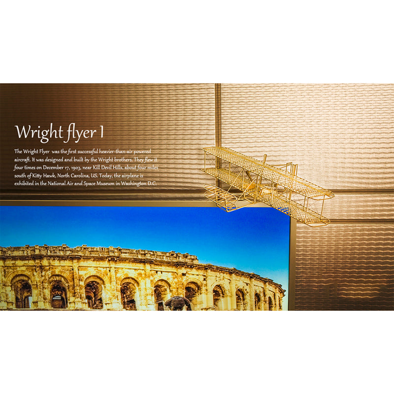 wooden 1/24 scale wright-flyer i model kit, open-frame biplane aircraft assembly kit, precision-cut wood diy model for aviation collectors & desktop display