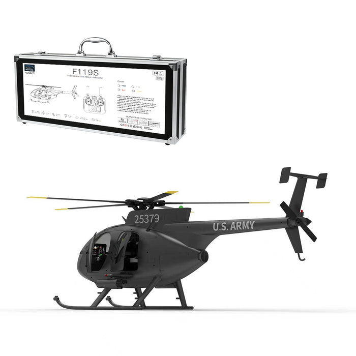 YU XIANG F119S MD500 1/16 Scale 250-Class RC Little Bird Helicopter – Flybarless 2.4G 9CH RTF Model with 6G/3D Flight Modes