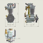 ENJOMOR 10cc Flathead Engine Single Cylinder 4 Stroke L Head Sidevalve Engine Water-cooled Gasoline Engine Internal Combustion Engine - EngineDIY