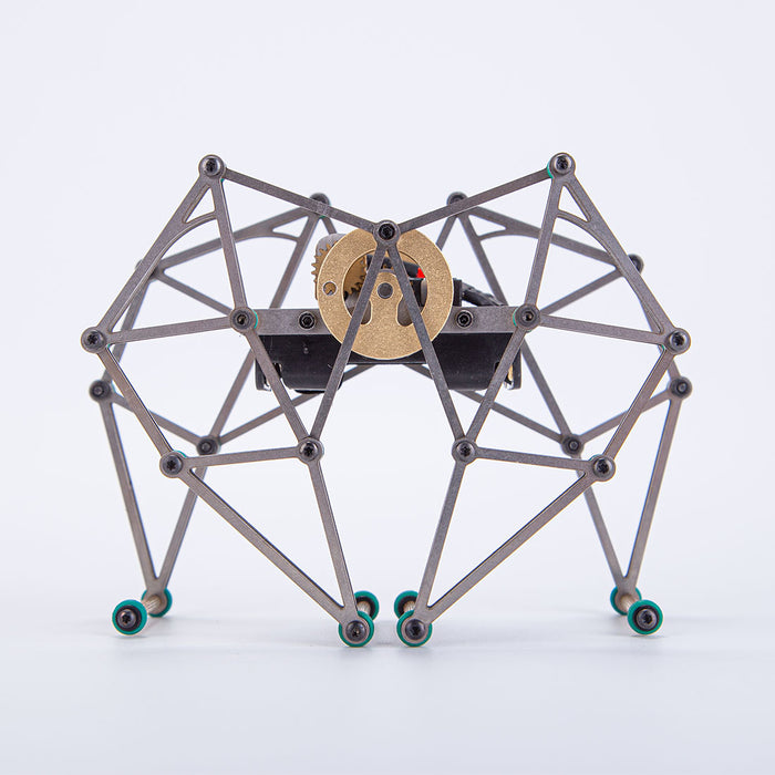 Mini Strandbeest Metal Mechanical Gear-Driven Walking Strandbeest Model with Stand Base for Experimental Science Demonstration