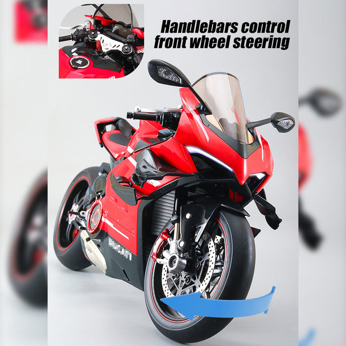 1/7 scale alloy dynamic motorcycle model v4 top edition with ignition system & smoke spray