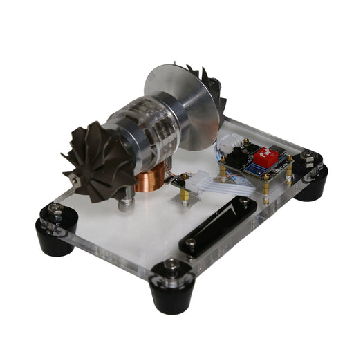 metal turbo rotor motor model, brushless hall drive acrylic desktop display with type-c power, stem educational science decor