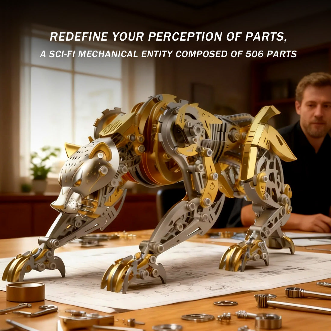 3D Full-Metal Mechanical Leopard Model Kit - EngineDIY
