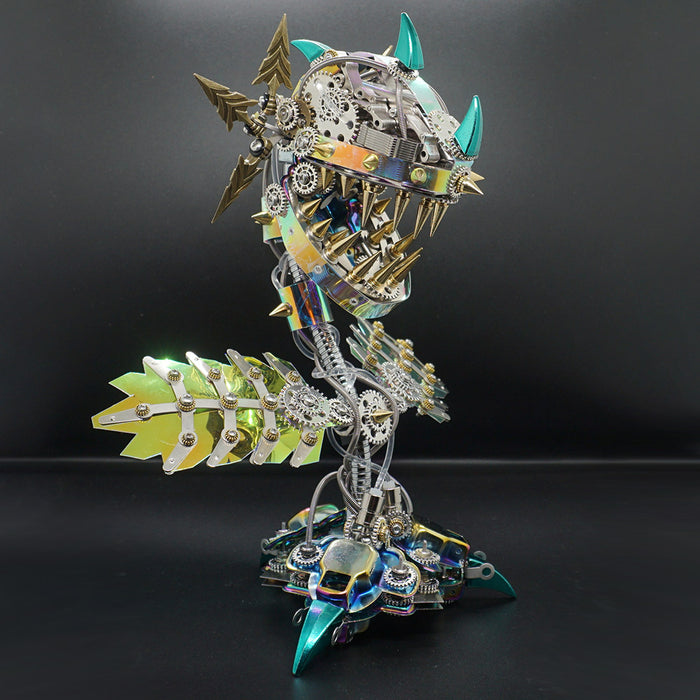 piranha plant flower 3d metal mechanical puzzle model kit with led lights