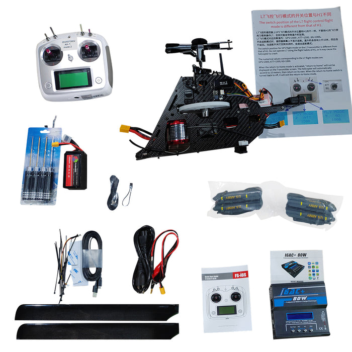 flishrc fl500 bell ah-1 cobra 500-class 2.4ghz 6ch scale rc helicopter with l7 flight controller, 4-mode gps positioning, realistic cockpit  rtf remote control helicopter