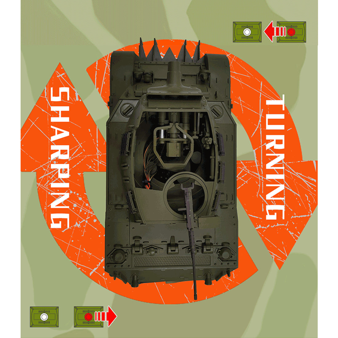 1/16 scale 2.4g u.s. m8 self-propelled howitzer rc tank model with sound and lights, telescoping smoke, dual-speed modes