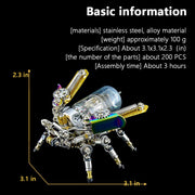 Mechanical Firefly 3D Metal DIY Insect Metal Assembly Model Colorful Parts Decoration 200PCS - EngineDIY