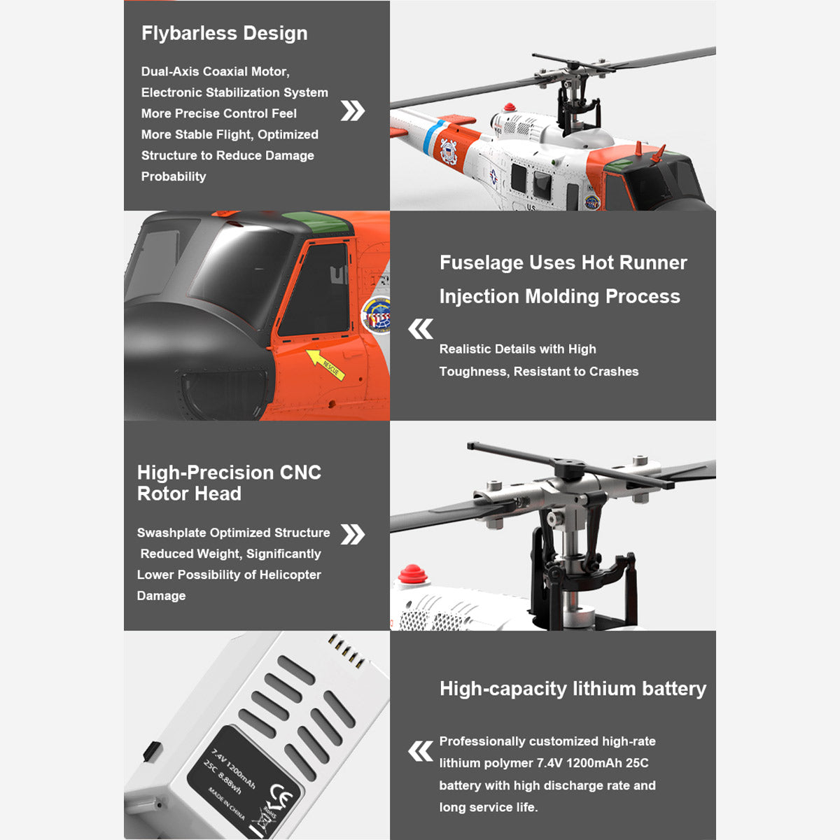 wolfbush f07s uh-1 huey – 6ch brushless gps rc helicopter