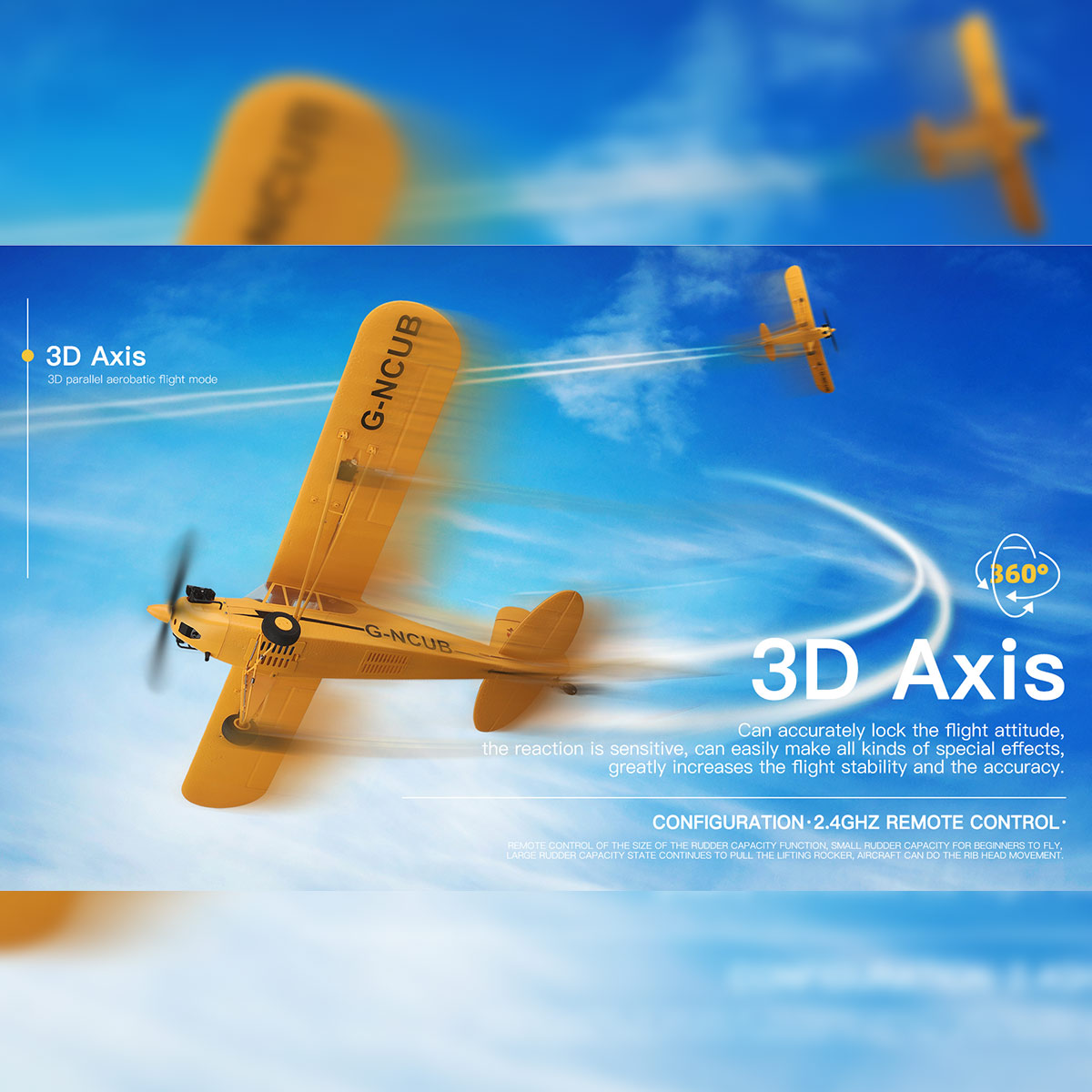 XK A160 J3 3D/6G 2.4G 5CH Brushless Scale RC Airplane Model, 650mm Win ...