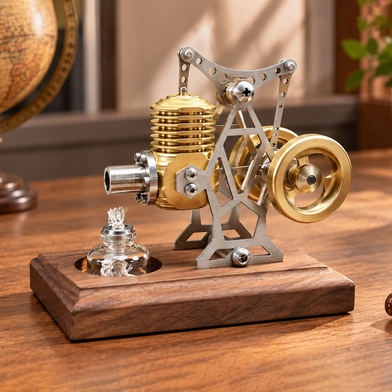 ENJOMOR Metal Twin Flywheel Stirling Engine Model