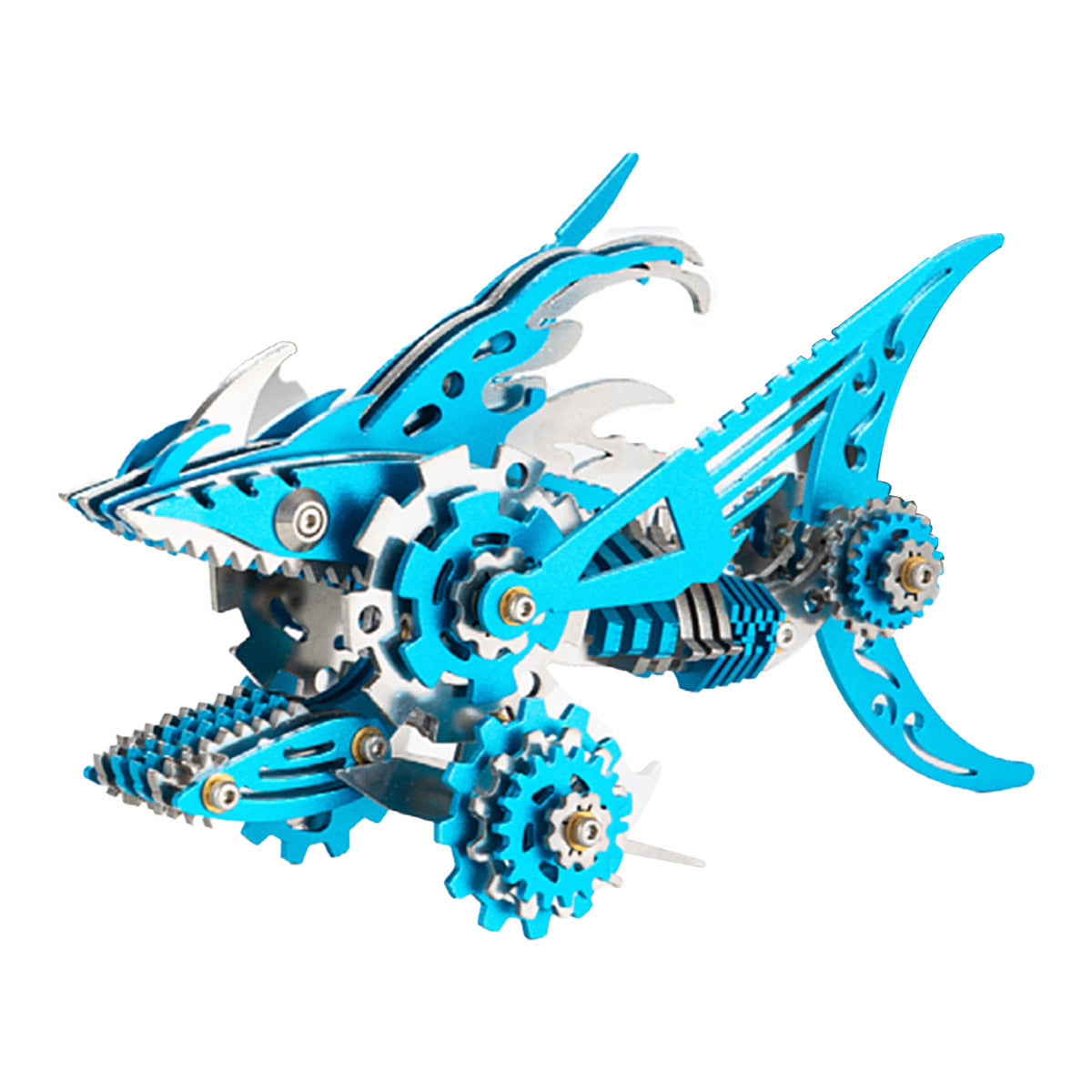 3D Metal Mechanical Sawtooth Shark Assembly Model Kit