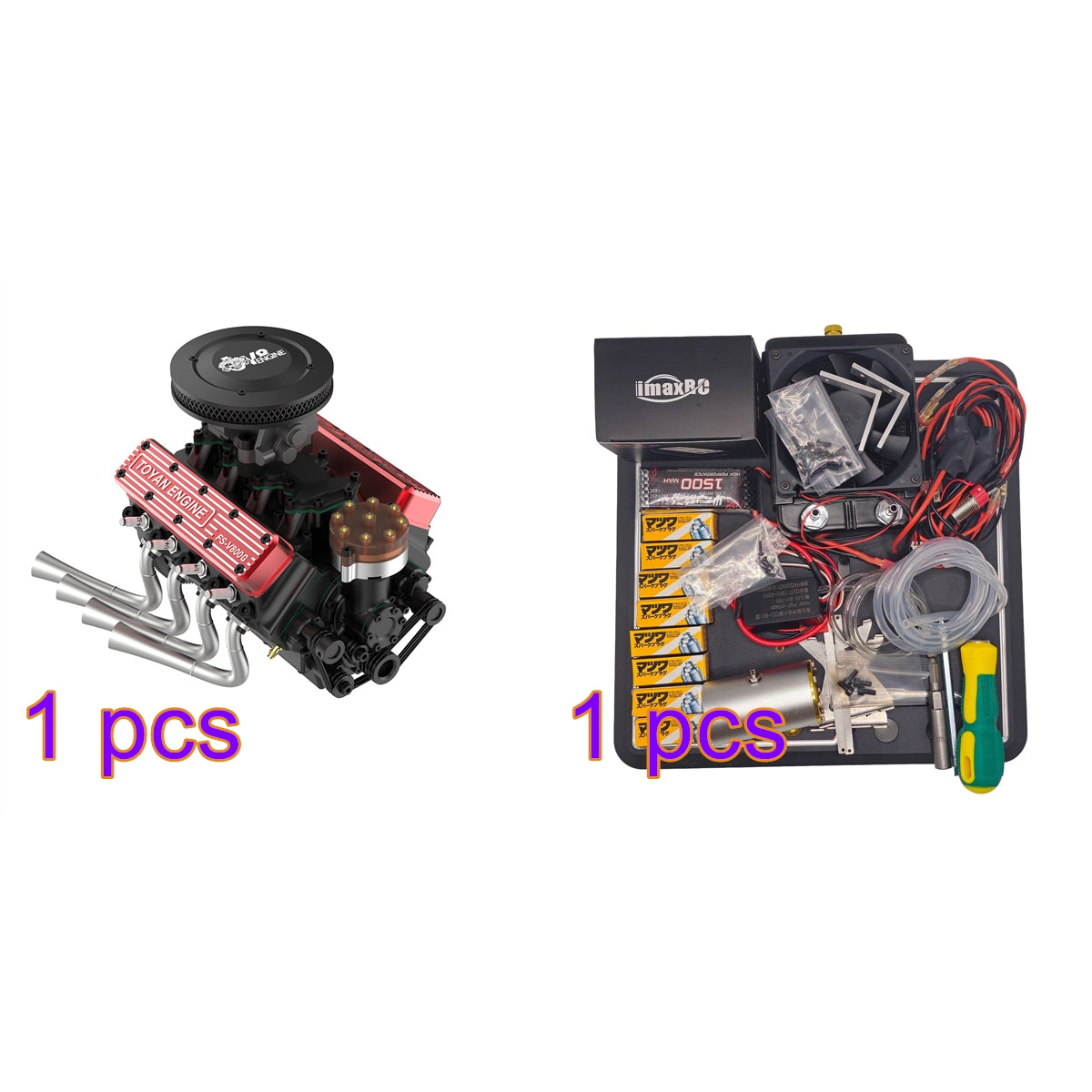 Engine Accessory Case TOYAN FS-V800WGPC V8 Engine With Starter Kit, Stand and Accessories-On ...