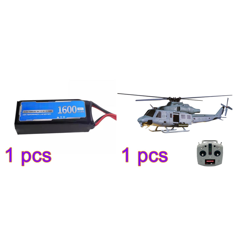 goosky e2 uh-1y 2.4g 6ch dual brushless direct drive rc rescue simulation helicopter model with lidar positioning