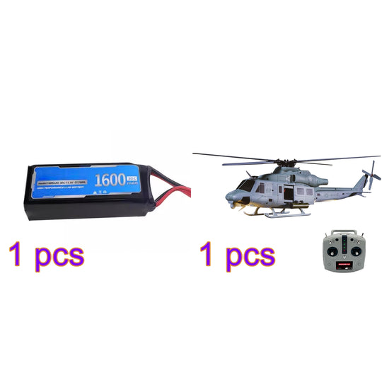 goosky e2 uh-1y 2.4g 6ch dual brushless direct drive rc rescue simulation helicopter model with lidar positioning
