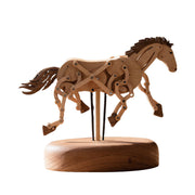 wooden qianli horse dynamic model - desktop stress relief display (non-music box)