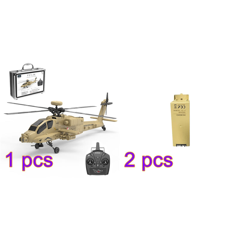 WOLFBUSH & YU XIANG F11-N AH64 Apache RC Helicopter – 1/32 Scale 2.4G 6CH Coaxial Dual Rotor with Optical Flow Altitude Hold - EngineDIY
