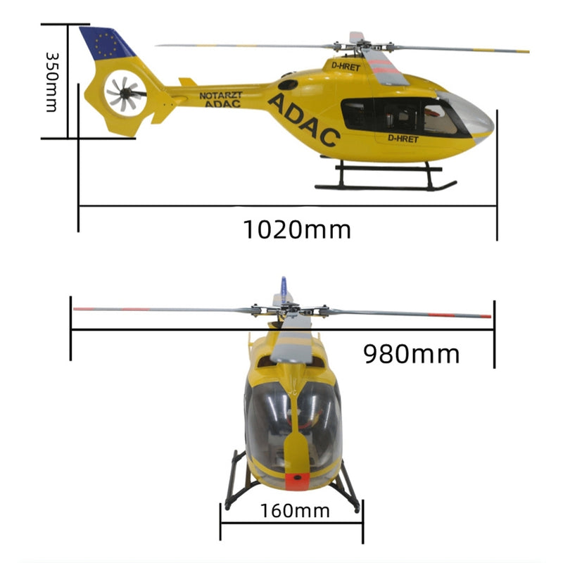 FLISHRC FL500 EC135 500-Class 2.4GHz 6CH Scale RC Helicopter – L7 Flight Controller & 4-Mode GPS Precision Positioning (RTF) - EngineDIY