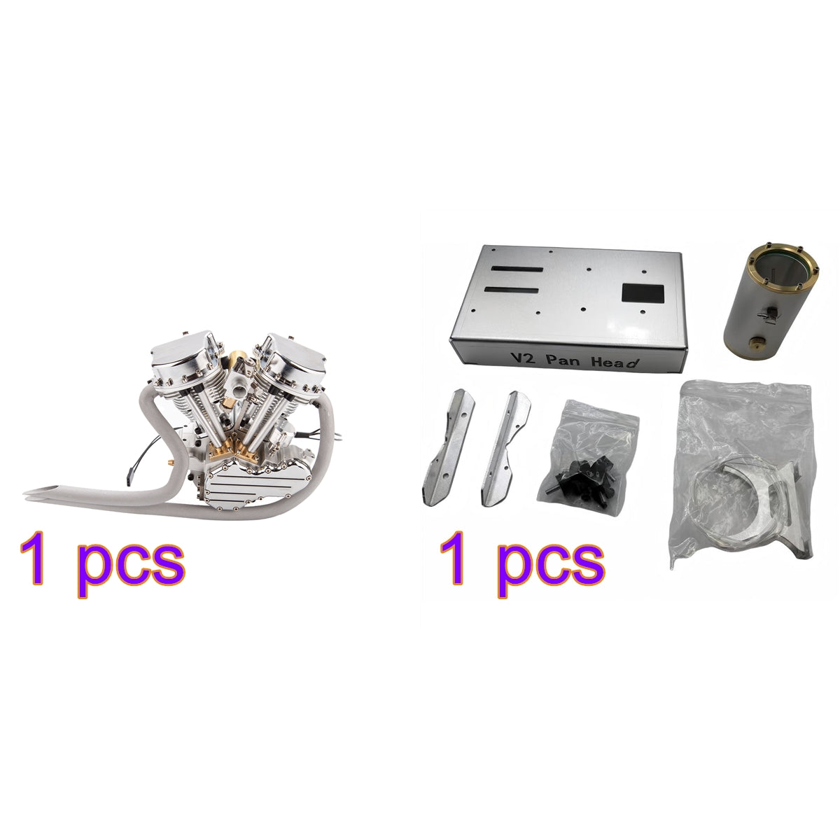 CISON FG-VT9 9cc V2 Engine V-Twin Dual Cylinder 4-Stroke Air-Cooled Gasoline Engine Motorcycle RC Engine Model