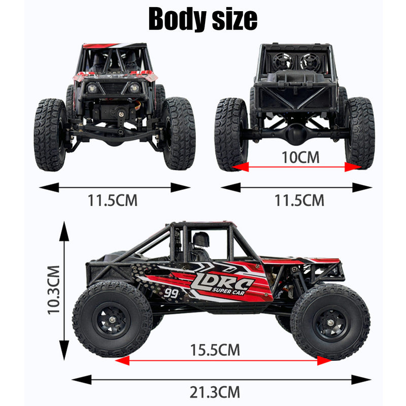 1/18 scale 2.4g 3ch 4wd tube chassis off-road rc car model with flip-up headlights