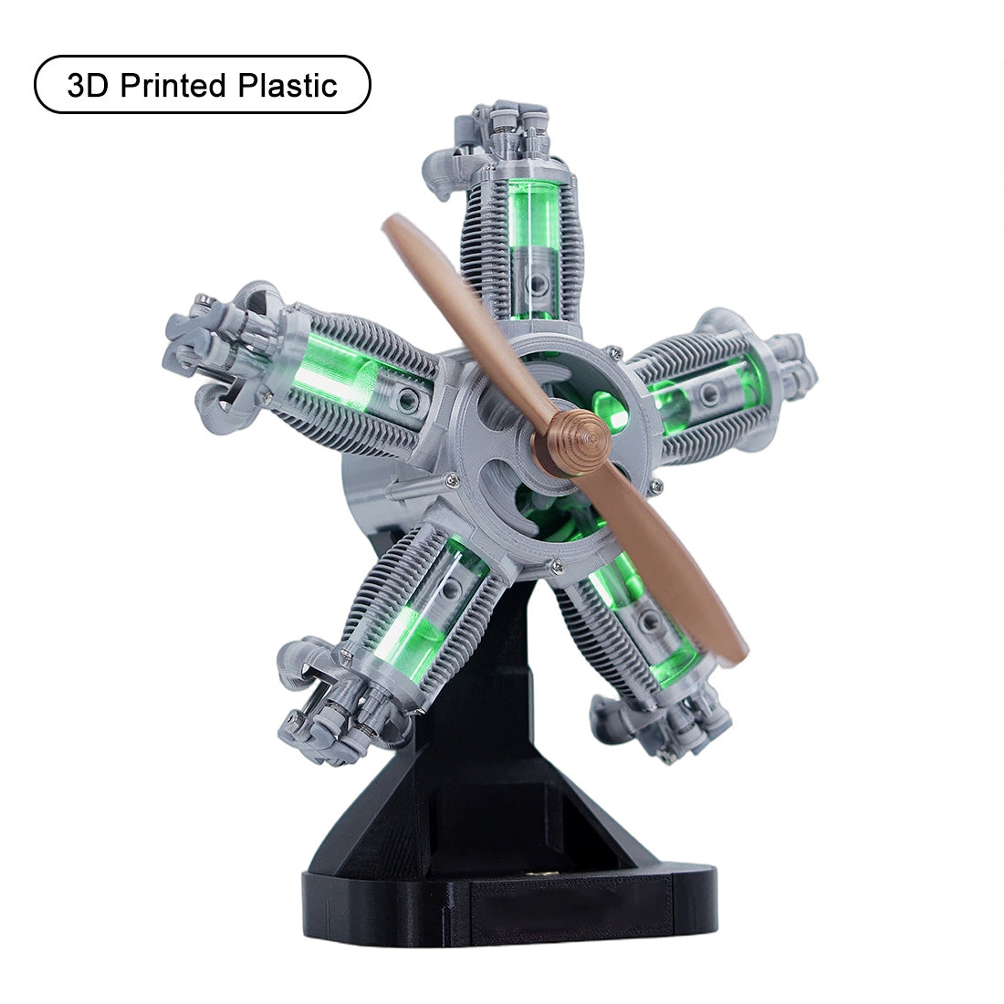 enjomor 3d printed radial 5-cylinder engine model kit that works- build your own radial engine