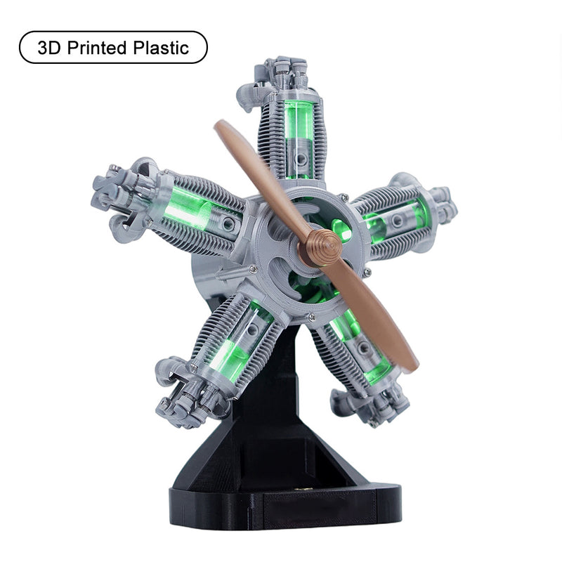 enjomor 3d printed radial 5-cylinder engine model kit that works- build your own radial engine
