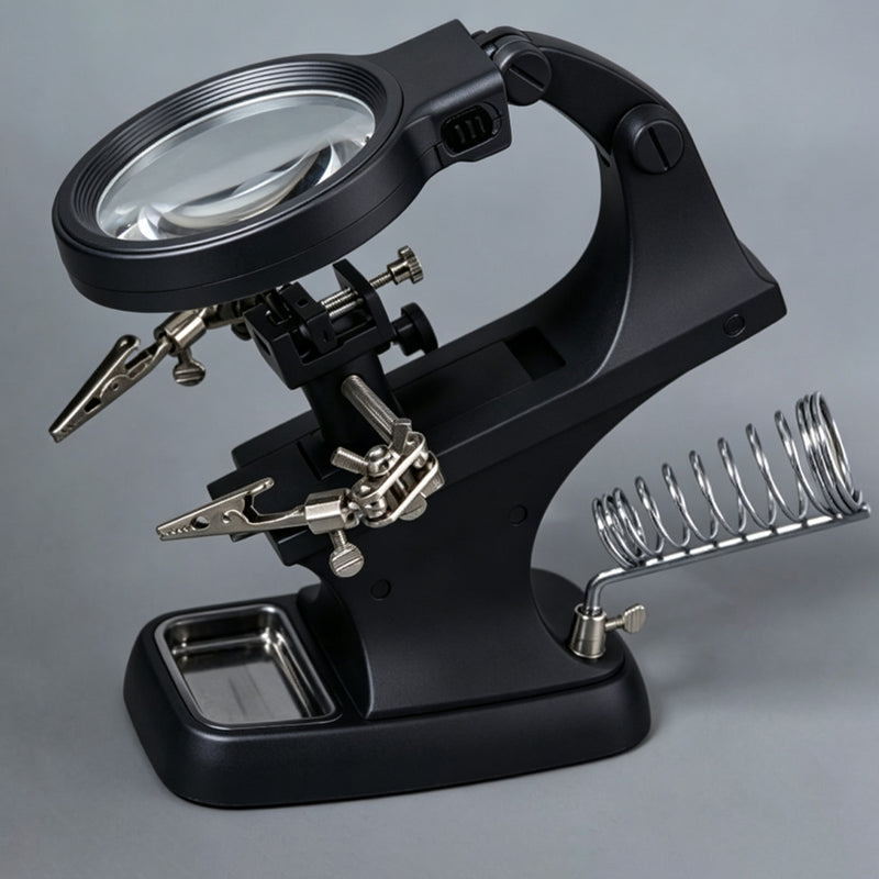 led helping hands magnifying glass with 3x/4.5x magnification