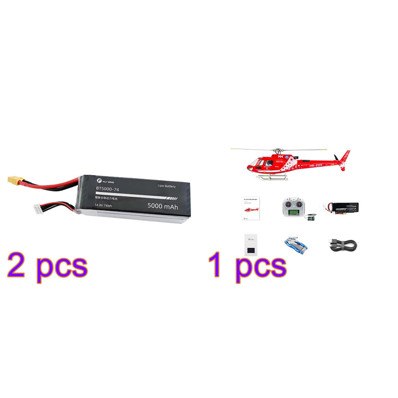 FLYWING AS350 470 Class 2.4G 6CH Quik-Release 3-Rotor Scale RC Military Helicopter Model with ACE Flight Controller, GPS Positioning & Left/Right-Hand Control (RTF Version)