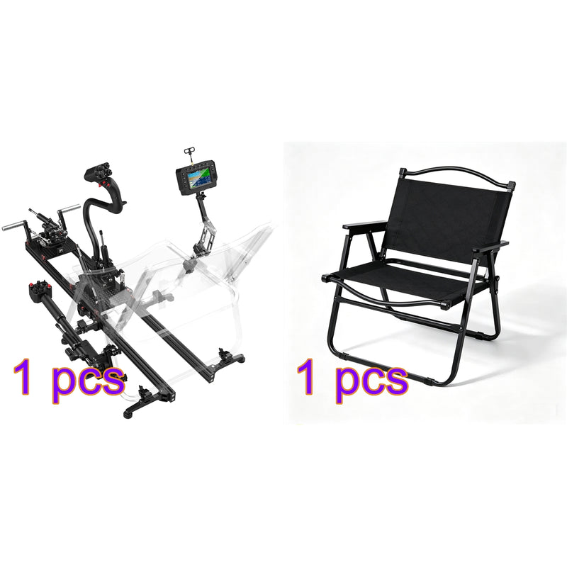 H17 Helicopter Flight Simulator Controller, 17CH EdgeTX Transmitter with CNC Metal Frame, Collective Pitch Lever, Cyclic Stick & Foot Pedals