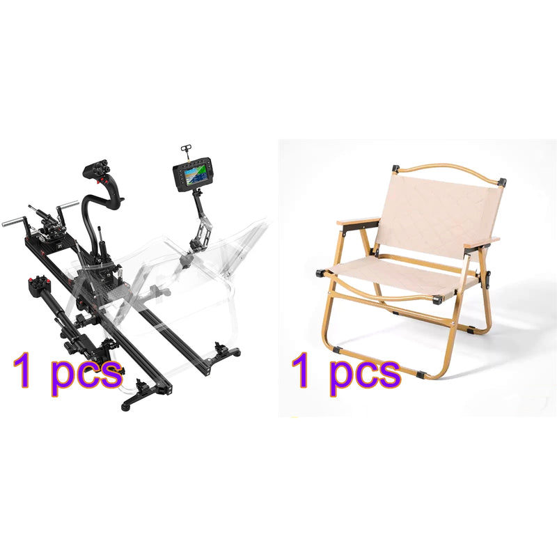 H17 Helicopter Flight Simulator Controller, 17CH EdgeTX Transmitter with CNC Metal Frame, Collective Pitch Lever, Cyclic Stick & Foot Pedals