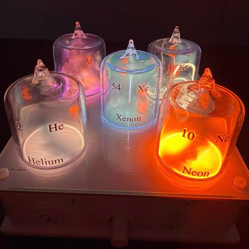 Periodic Table Inert Gas Collection Set, High Purity Noble Gas Glass Display for Science Enthusiasts