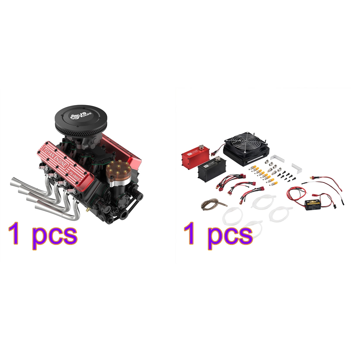 TOYAN V8 Engine FS-V800WGPC 28cc OHV Gasoline Engine - Build Your Own V8 Engine - V8 Engine Model Kit That Works