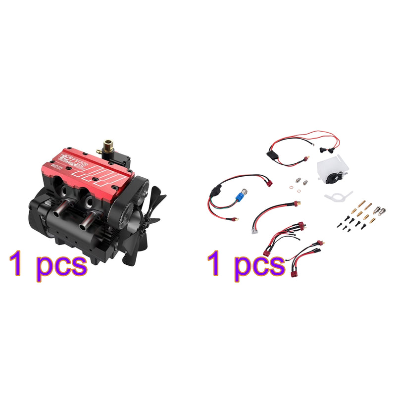 SEMTO ENGINE ST-NF2 7cc SOHC Inline 2 Zylinder 4-Takt luftgekühlter Nitro-Motor Modellbausatz - FS-L200AC 