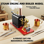 rw-bl1k mini reversible reciprocating single-cylinder live steam engine kit with boiler diy kit