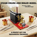 rw-bl1k mini reversible reciprocating single-cylinder live steam engine kit with boiler diy kit