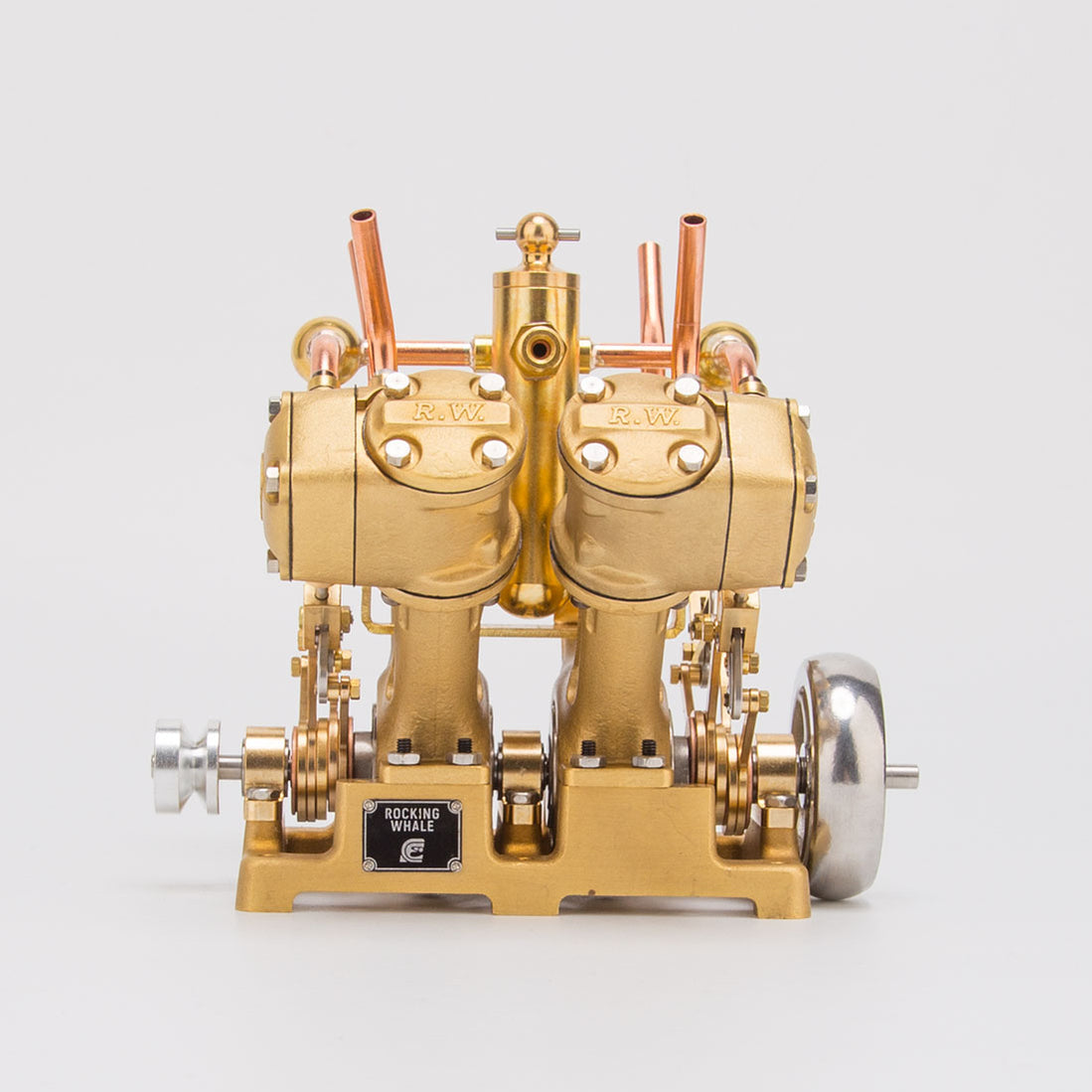 RW-V4 Mini V-Shape 4-Cylinder Reciprocating Steam Engine Model - EngineDIY