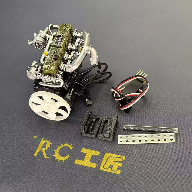 Rc Diesel 1/10 Scale Resin Inline Four-Cylinder Functional Vintage Diesel Engine ...