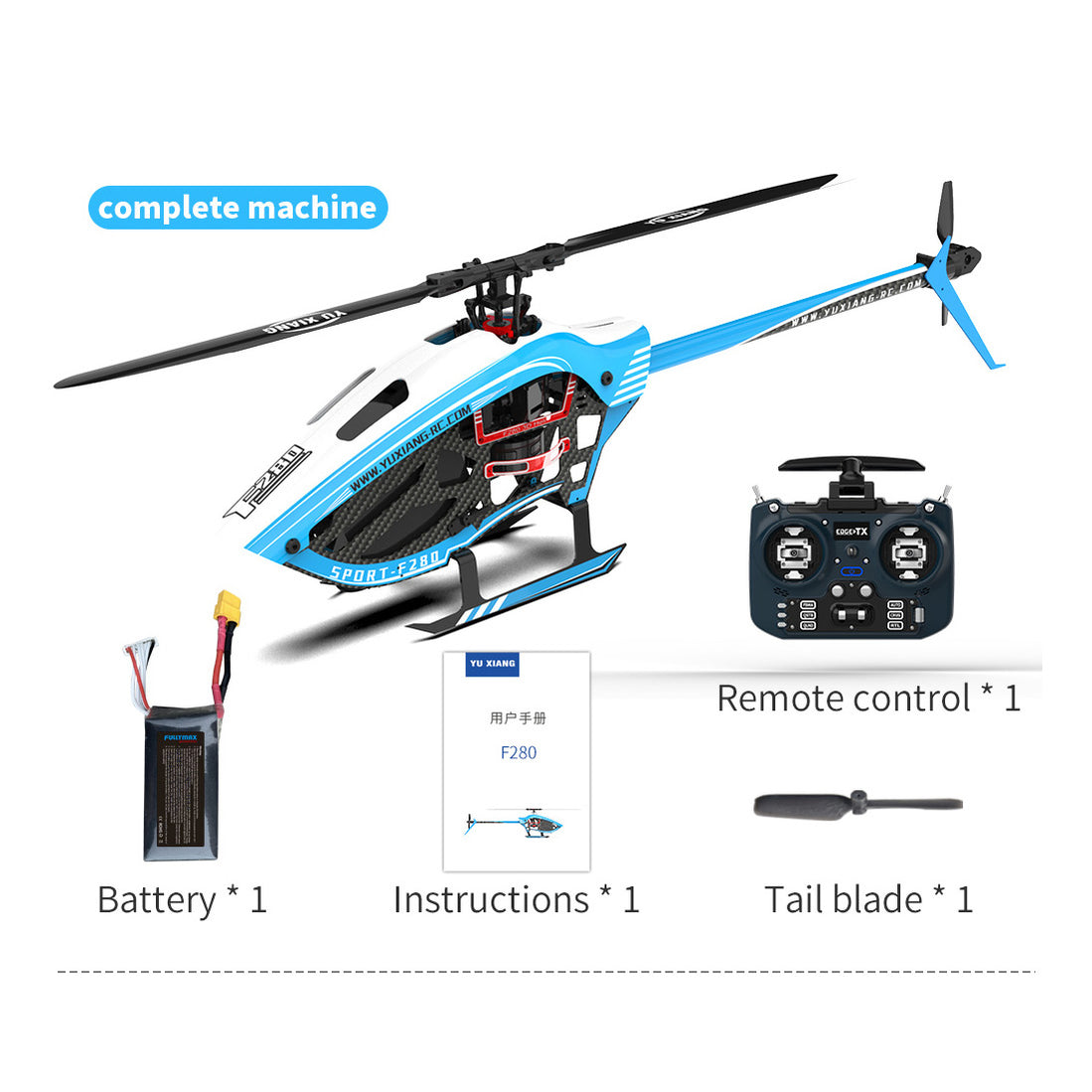 YU XIANG F280 2.4G 6CH RC Brushless Direct Drive 3D/6G Stunt Helicopte ...