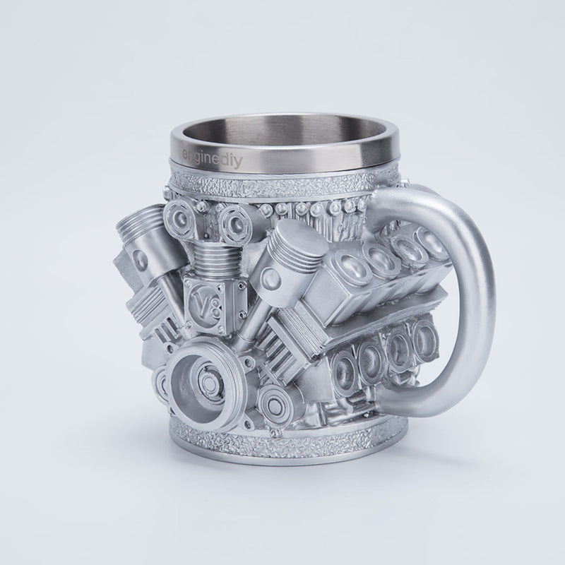 v8 engine coffee cup with stainless steel liner creative gift